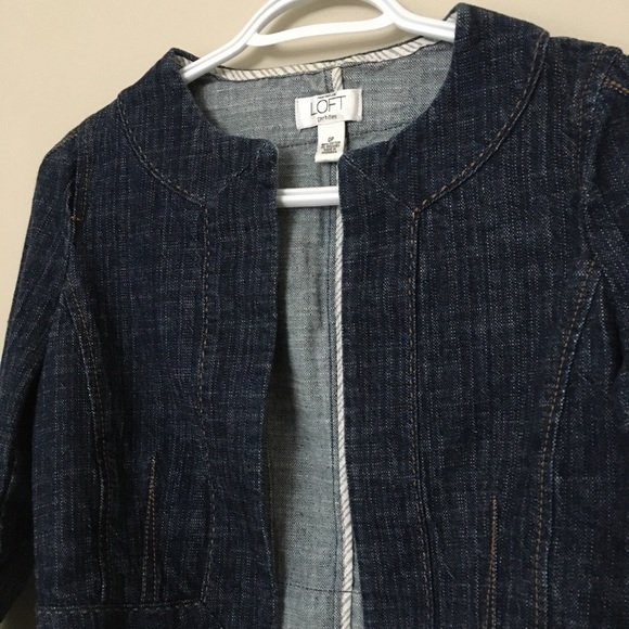 Ann Taylor Loft Denim Blazer Jacket - Picture 2 of 9
